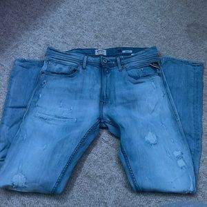 Replay Jondrill distressed skinny jeans light wash men’s 31 waist 30 length